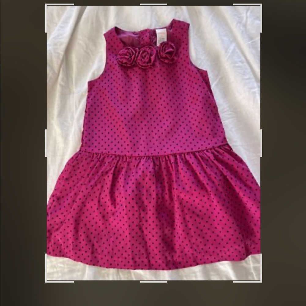 Gymboree Pink and Navy Polka Dot Dress - Picture 2 of 5